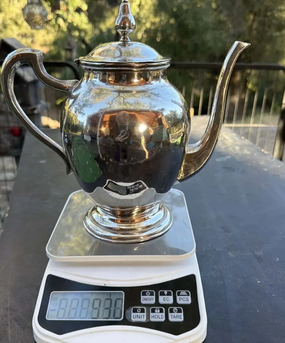 Mid-Century Peruvian .925 Sterling Silver Teapot Juarez,Lima 930g/29.90Troy Oz